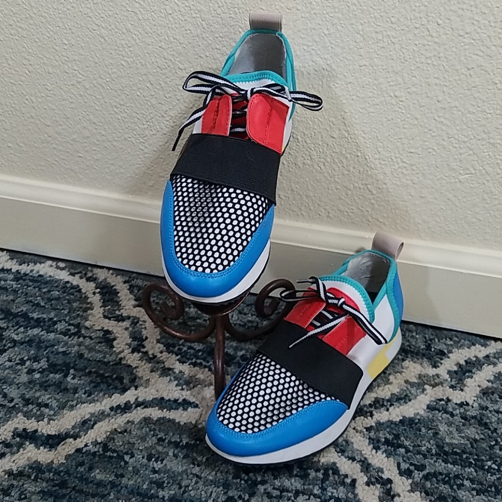 Steve Madden Canvas  Faux Leather Shoes Multicolor